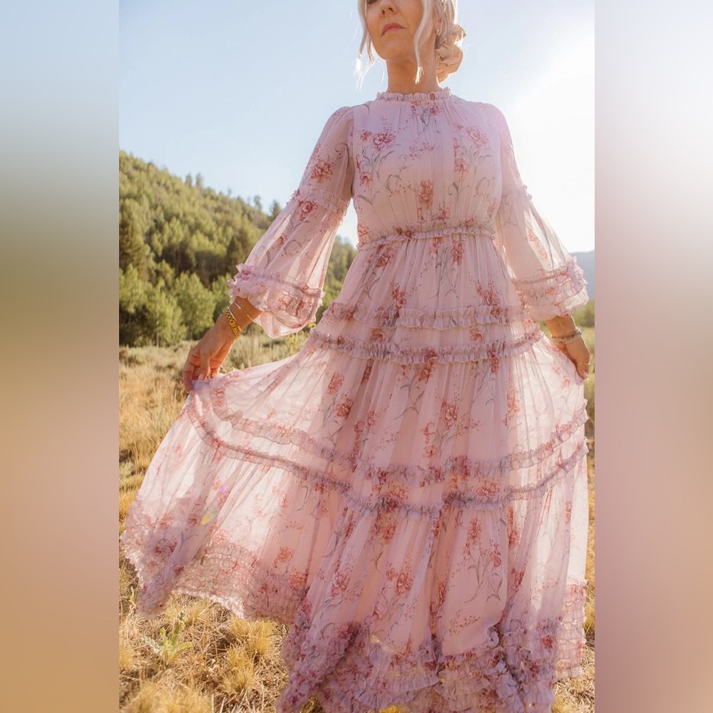 Ivy City Geneva Mauve Floral Maxi Dress